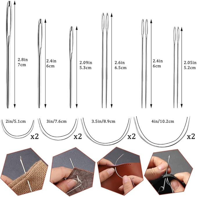 MORFEN Sewing Kit for Adults, 38 Pcs Heavy Duty Sewing Kit, Needle and Thread Kit with Hand Sewing Needles 8 Upholstery Thread, Upholstery Repair Kit for Carpet Canvas DIY Sewing Repair