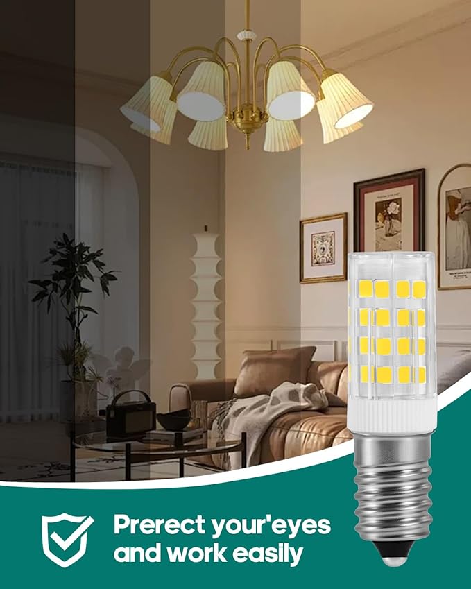 AC110V-130V 4W E-14 LED Bulb European Base for Sewing Machine，Refrigerator, Maxx Grinder, Cooker Hood,Turkish Lamp 400LM Non-dimmable - Part#W10888319,W10914194,WP4173175 (Daylight White)