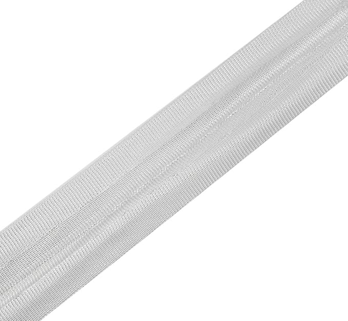 Mandala Crafts 55 Yards 1/4 Inch Metallic Silver Double Fold Bias Tape for Sewing - Bias Binding Tape for Quilting Binding, Hemming, Seam, and Fabric Piping