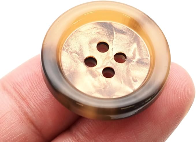 CRAFTMEMORE Tortoiseshell Resin Buttons 4 Holes Button for Garment Sewing Men's Suit DIY Crafts TG47 (18mm Brown, 12pcs)