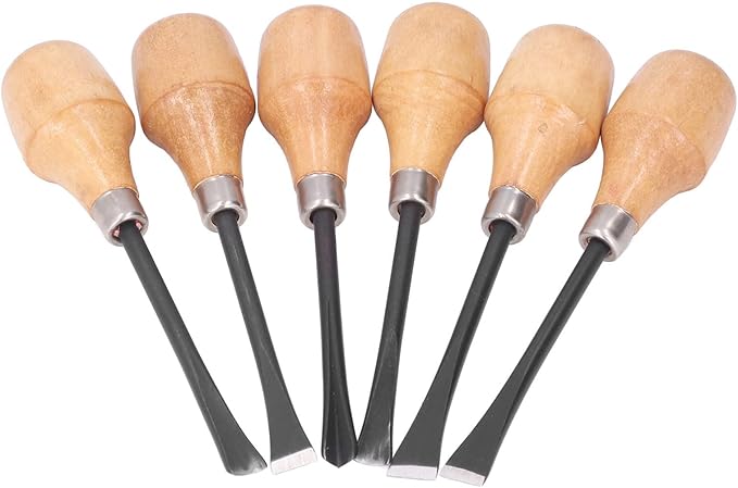 Culnflun Wood Carving Chisel Set Kit, Sculpture Hand Tools, DIY Hemispherical Handle, Craft Accessories for Art