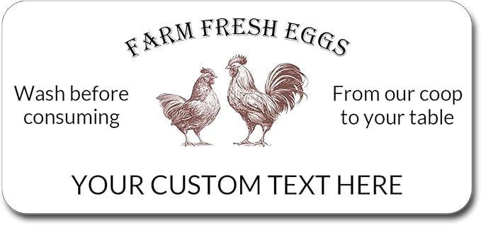 Made in USA-Custom Carton Stickers Labels for Egg, Personalized Egg Carton Sticker Label (egg carton label 2)