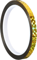 PATIKIL Prism Tape 0.3 Inch x 55 Yards, Holographic Metalized Reflective Adhesive for Detailing Accent Wall Decor Art, Gold