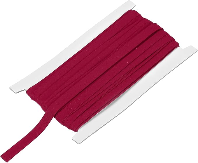 MECCANIXITY 2/5 Inch Double Fold Bias Tape Cotton Continuous Bulk Bias Tape for Sewing,Seaming Quilting Hemming Binding Crafts (Dark Red 12 Yards)