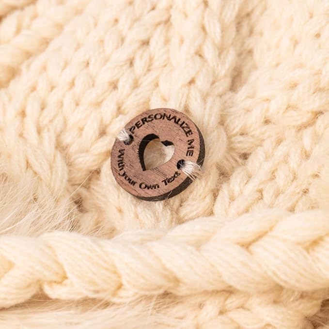 callie Personalized Heart Wooden Name Buttons & Tags for Crafts - Custom Text, Handmade with Love Crochet Items, Gifts for Crafting Knitting Crocheting Sewing Lovers(25mm)