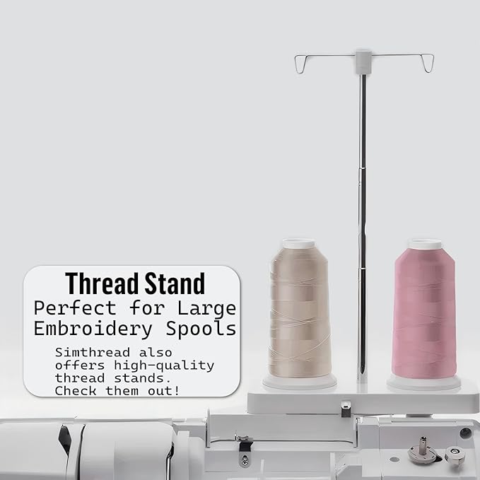 Simthread 5500Yds Embroidery Thread, 5000M High-Yardage 40WT 100% Polyester Thread – 170+ Vivid Colors, High-Speed Rated – Compatible with Brother, Singer, Janome & More - Mashmallow S004