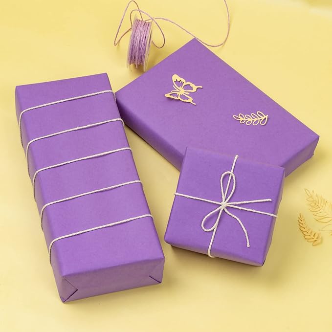 RUSPEPA Dark Purple Kraft Paper Roll - 24 inches x 100 feet - Recyclable Paper Perfect for for Crafts, Art, Wrapping, Packing, Postal, Shipping, Dunnage & Parcel
