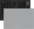 HEADLEY TOOLS 18" x 24" Thickened Self Healing Cutting Mat, A2 Rotary Cutting Sewing Mat for Crafts, Double Sided 5-Ply Table Cutting Board for Fabric Quilting Leather Arts Hobby Project, Grey/Black