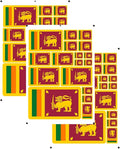 vmcoatdu Sri Lanka Flag Laser Printing Sticker 3 Pcs Decal in Multiple Sizes Stickers (Red Sri Lanka)