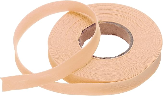 MECCANIXITY 1/2 Inch Single Fold Bias Tape Polyester Continuous Bulk Bias Tape for Sewing,Seaming Quilting Hemming Binding Crafts (Light Orange 10 Yards)