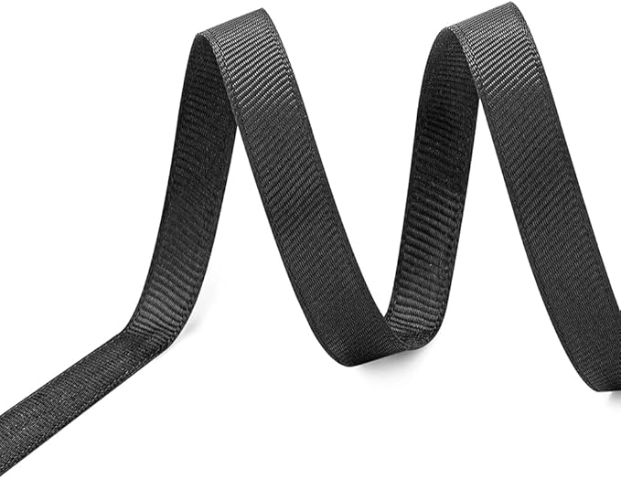 LIUYAXI 1/4" X 50 Yards Solid Black Grosgrain Ribbon, Perfect for Crafts, Wedding Decor, DIY Hair Accessories, Sewing, Gift Package Wrapping and More