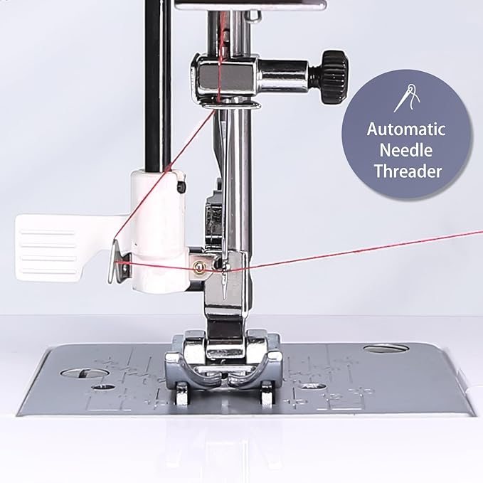 FEIYUE FYe310 Full Size Sewing Machine with Foot Pedal, Powerful Servo Motor, 25 Built-in Stitches, Heavy Duty & Portable, 6 Bobbins & 5 Included Sewing Feet (Gray)