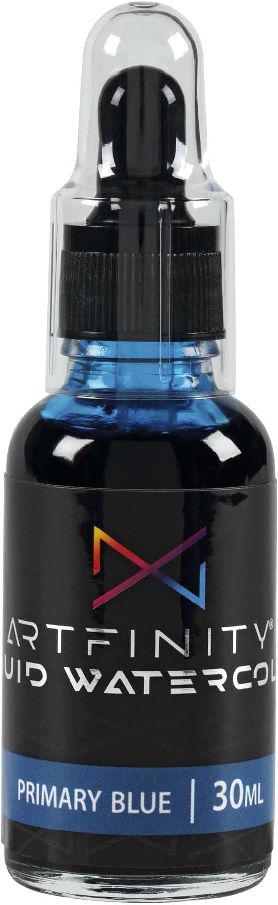 Liquid Watercolor Paint 30 ml Bottle, Primary Blue - Vibrant Dye-Based Liquid Watercolor w/Glass Pipette, Fast-Drying, Fine Art Paint for Calligraphy, Airbrushing & Traditional Art