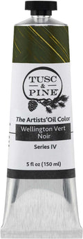 Tusc & Pine Artist Oil Paint - Vert Noir, 150 ml, Non-Yellowing, Rich & Creamy Consistency, Maximum Pigment Load, Small Batch Milled Oil Paints Made in the USA for Professional Artists