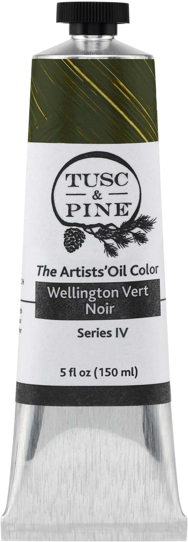 Tusc & Pine Artist Oil Paint - Vert Noir, 150 ml, Non-Yellowing, Rich & Creamy Consistency, Maximum Pigment Load, Small Batch Milled Oil Paints Made in the USA for Professional Artists