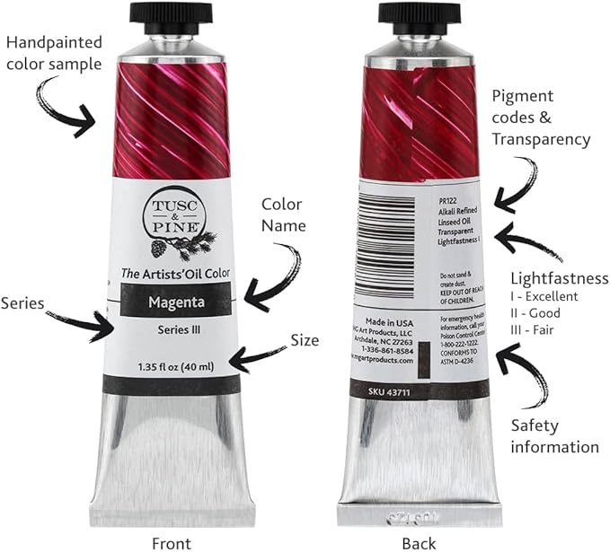 Tusc & Pine Artist Oil Paint - Grayed Blue, 150 ml, Non-Yellowing, Rich & Creamy Consistency, Maximum Pigment Load, Small Batch Milled Oil Paints Made in the USA for Professional Artists