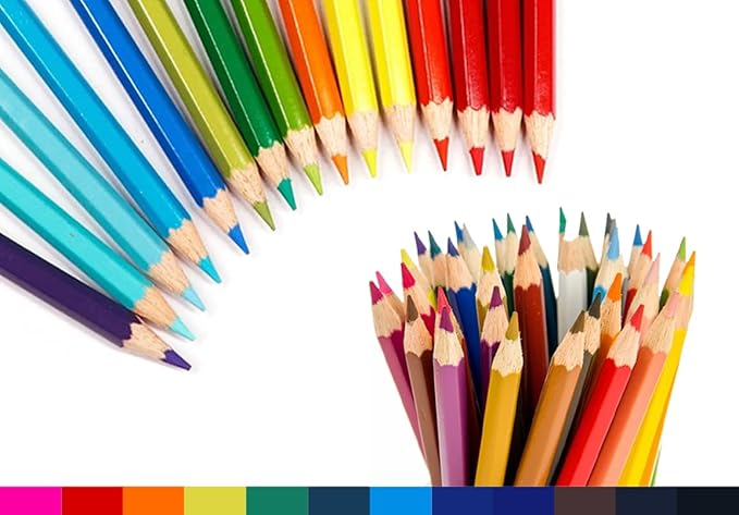 SKKSTATIONERY 50Pcs Colored Pencils, Packing in Tin, 50 Vibrant Colors, Drawing Pencils for Back to school, Sketch, Arts, Coloring Books Christmas Gifts