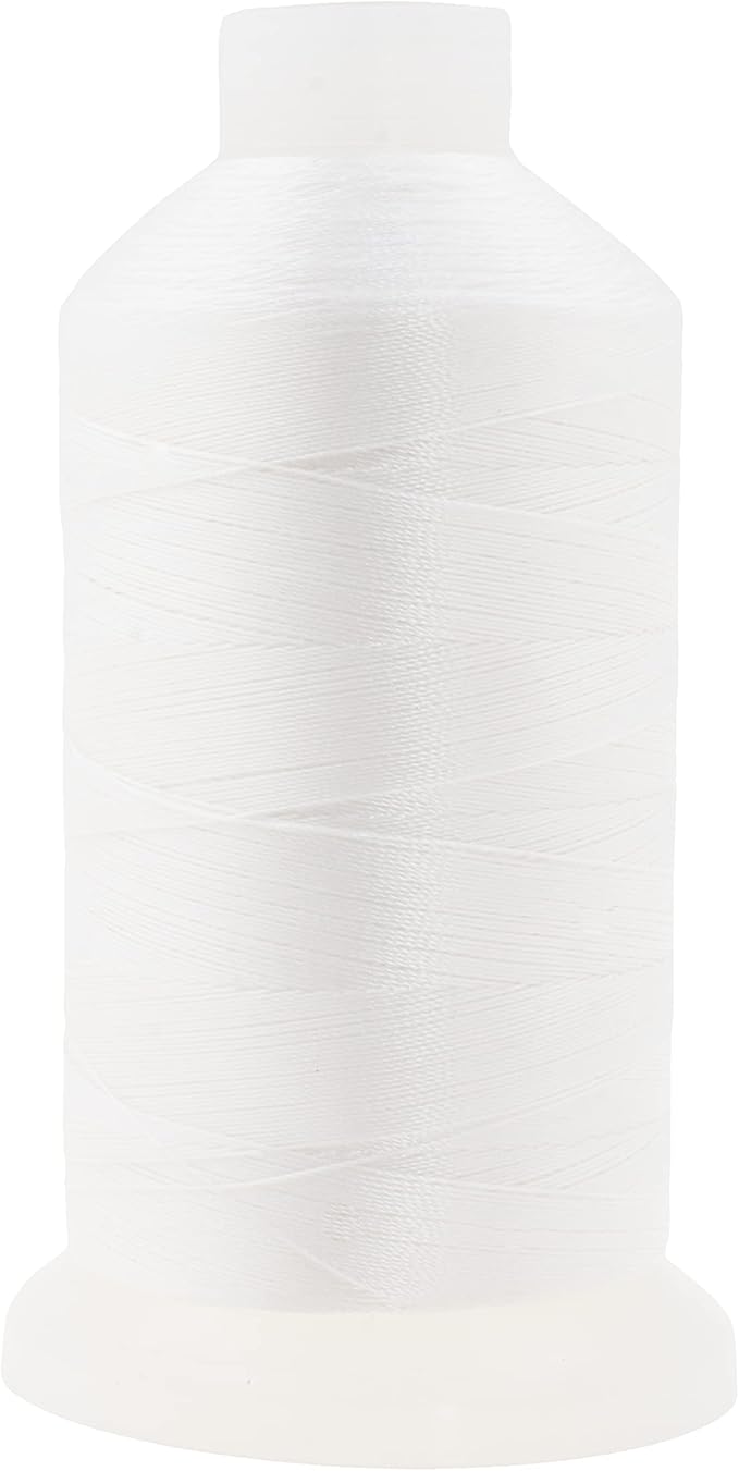 Mandala Crafts White Heavy Duty Thread - 1500 Yds Tex 90 Bonded Polyester Threads for Sewing Drapery, Jeans, Leather, Hair, Outdoor Marine Upholstery