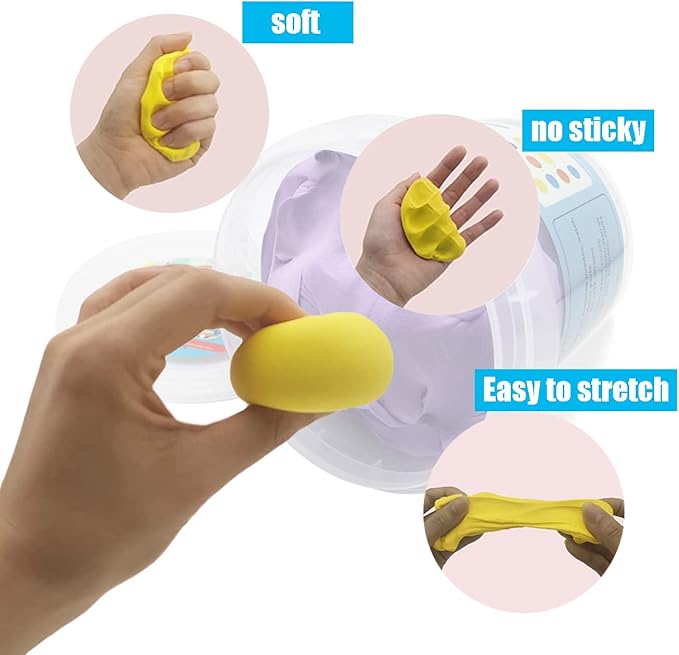 Air Dry Modeling Clay 10.5 oz Ultra Light Soft Magic Clay DIY Moulding Dough Primary Colors for Adults Kids Art Craft Kit Yellow