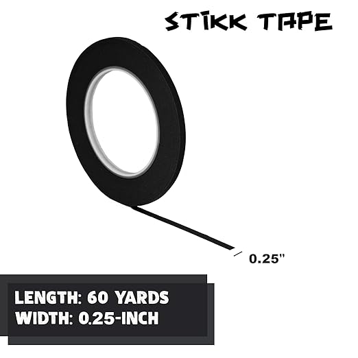 STIKK Painters Tape - 3pk Black Painter Tape - 1/4 inch x 60 Yards - Paint Tape for Painting, Edges, Trim, Ceilings - Masking Tape for DIY Paint Projects - Residue-Free Painting Tape