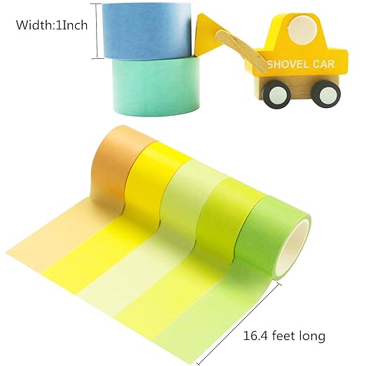 VIVIQUEN 20 Rolls Washi Tape Set Colored Masking Tape Pack Decorative Thin Tapes Children and Gifts Warpping (1 Inch 25mm)