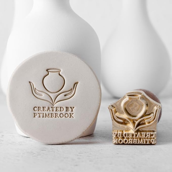 STAMTECH Custom Pottery Stamp for Clay - Personalize Clay Stamp Letter Stamp for Clay with Your Own Design Polymer Clay Tools Creat Unique Imprints in Clay Pottery (1Inch)