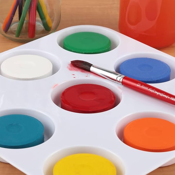 First Impressions Non-Toxic Tempera Paint Cakes - Vibrant Tempera Paint Cakes for Little Artists, Safe Painting, Kids Creativity, & More! - 12 Pack