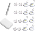 8 Pcs Duvet Clips with Pins Quilt Fixer,Non-Slip Duvet Cover Clips,Duvet Clips to Hold Comforter Inside,No Needles，Penguin Pattern(Inc Hook Tool,Storage Box)(Gray)
