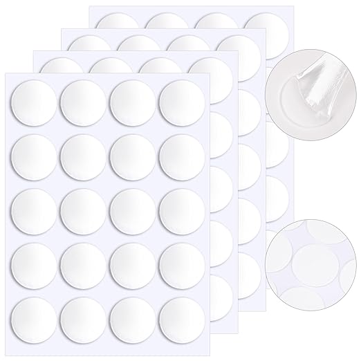 JANYUN 140 Pcs Double Sided Sticky Dots Removable Round Putty Clear Double Sided Tape for Crafts No Trace Sticky Tack Adhesive Tape (35 mm)