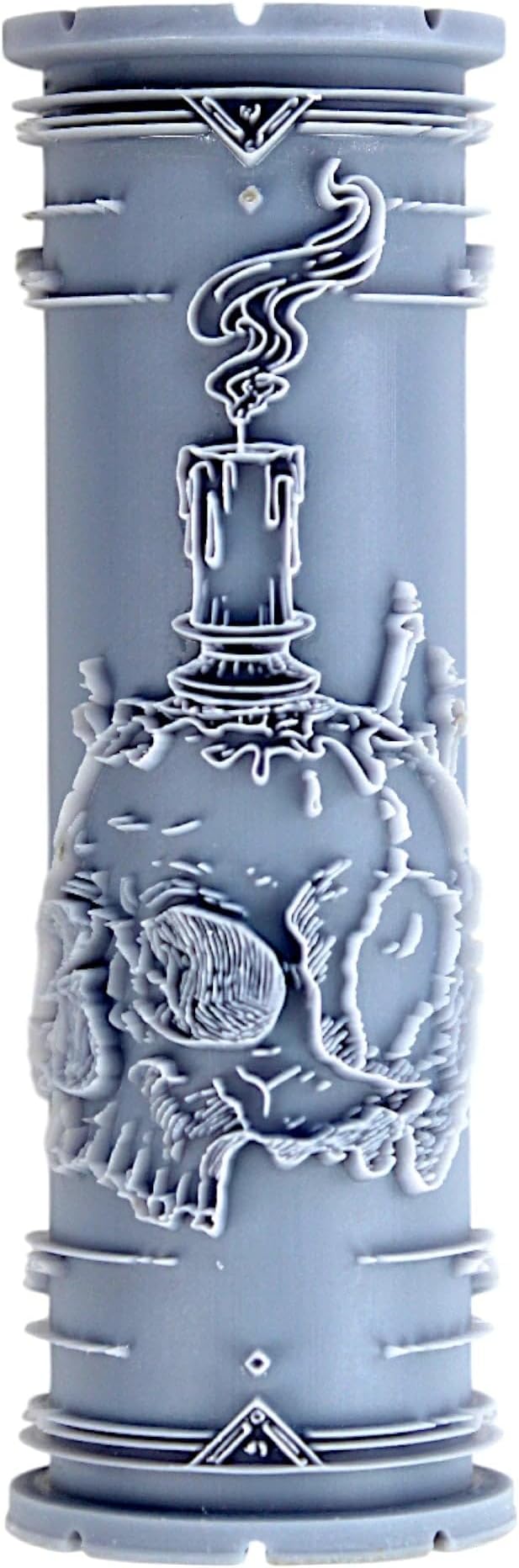 Skull Candle Clay Texture Roller (4") - Halloween Set #01 - Embossing Pattern Roller for Polymer & Ceramic Clay, Pottery & Crafts