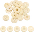 uxcell 80Pcs Wooden Buttons, 23mm(7/8") 4 Hole Round Wood Sewing Button Craft for Sewing DIY Craft Clothing, Natural Wood