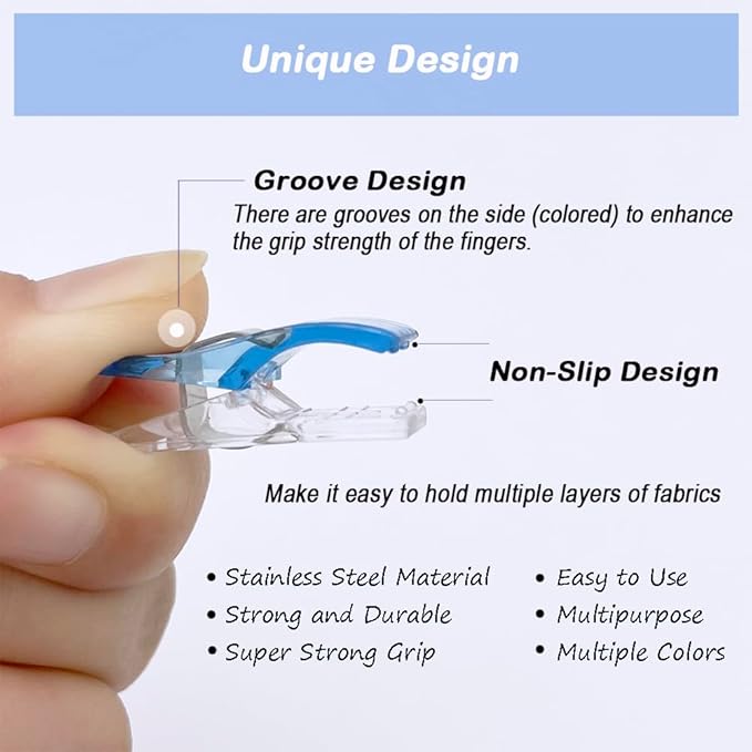 Quilting Clips and Sewing Fabric Clips, KOLUPA 200 Pcs Plastic Embroidery Clips with Storage Box, Multipurpose Crafting Tools Supplies and Accessories (Assorted Colors)