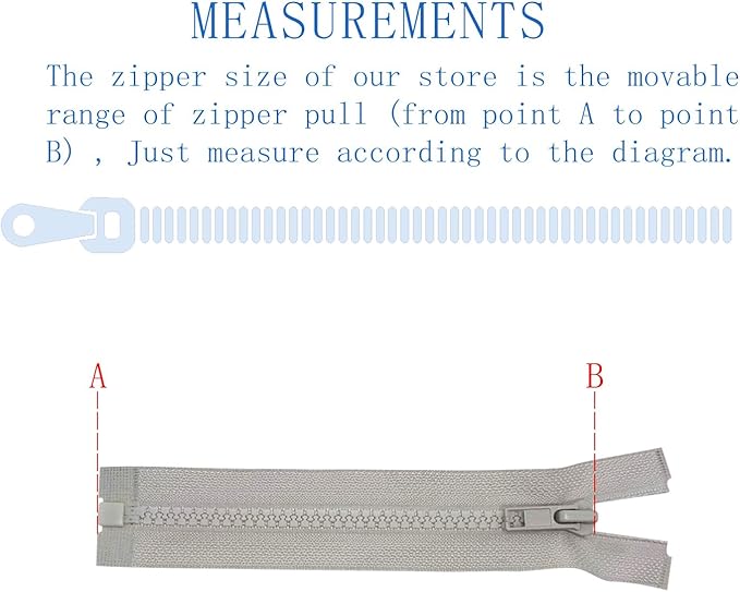 ANPURZII 2PCS #5 44 Inch Light Gray Separating Jacket Zippers for Sewing Coats, Molded Plastic Bulk Zippers(LightGray 44" 2PCS)