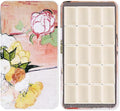 Portable Watercolor Paint Palette with Tins, Lightweight Empty Full Pans with Magnetic Squares, Metal Paint Tray Palettes for Travel, Acrylics Painting and Art, 20Full Pans,Champs Rose