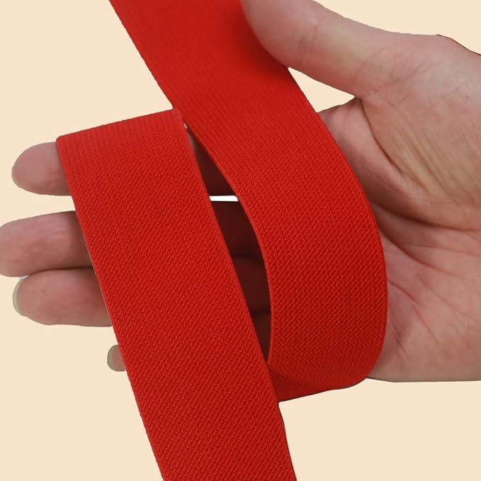 Red Wide Elastic Band for Sewing 1.5 inch 10 Yards Double-side Twill Woven Elasitc Stretch Straps Heavy Knit Elastic Waistband for Pants Wigs DIY Crafts & Projects