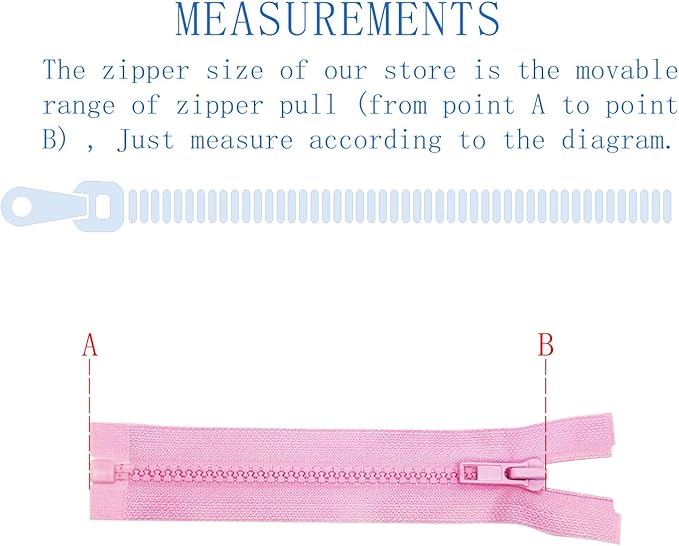 ANPURZII 2PCS #5 18 Inch Pink Separating Jacket Zippers for Sewing Coats, Molded Plastic Bulk Zippers(Pink 18" 2PCS)