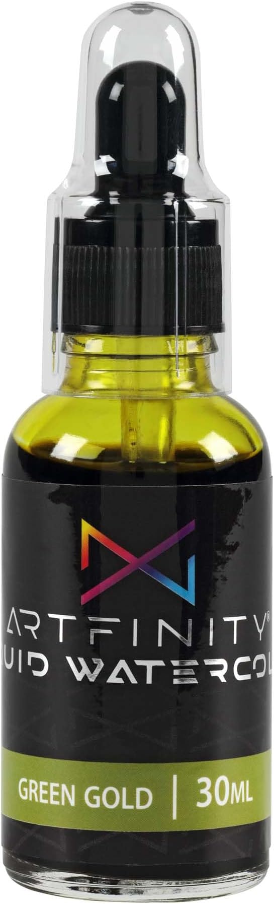 Liquid Watercolor Paint 30 ml Bottle, Green Gold - Vibrant Dye-Based Liquid Watercolor w/Glass Pipette, Fast-Drying, Fine Art Paint for Calligraphy, Airbrushing & Traditional Art