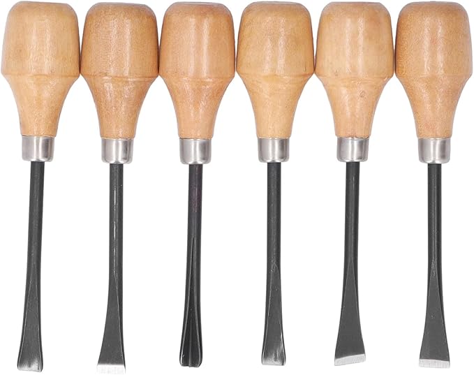Culnflun Wood Carving Chisel Set Kit, Sculpture Hand Tools, DIY Hemispherical Handle, Craft Accessories for Art
