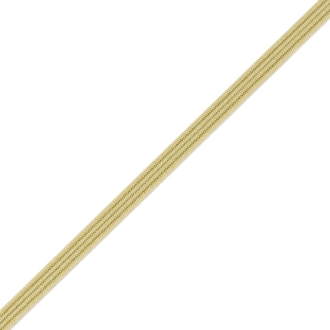 Mandala Crafts 3mm 50 Yds Roll of Beige Elastic Bands for Sewing - 1/8 Flat Elastics Cord - 1 8 Inch Braided Stretch Straps for Crafting