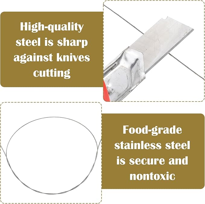 3Pcs Wire Clay Cutter with 1 Wood & 2 Rubber Handle, Easy and Effortless Pottery Cut Off Tools for Clay Artists, Cheese Slicer, Ceramic Tools