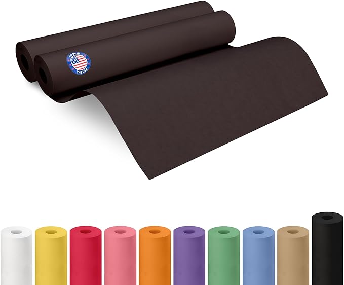 18" x 1200" (100 ft) Black Kraft Paper Roll, Pack of 2 - USA-Made Quality Craft Paper for Gift Wrapping, Kids' Arts & Crafts, School Projects - 100% Recycled, 50 lb Natural Material by IDL Packaging