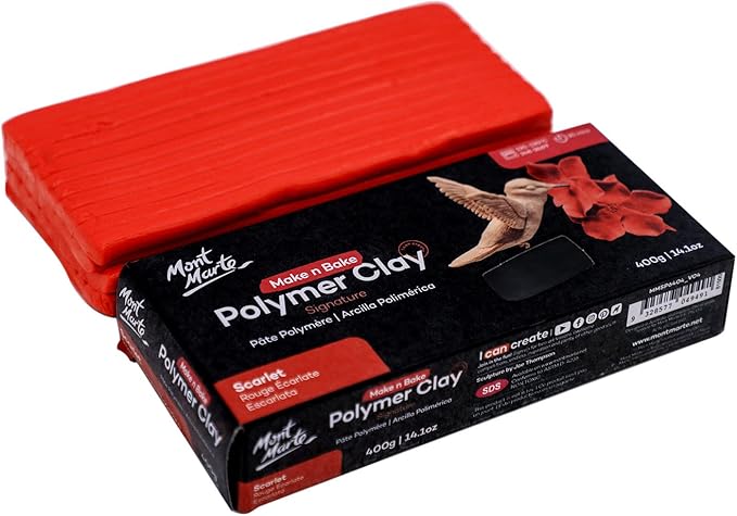 Mont Marte Make n Bake Polymer Clay 400g - Scarlet