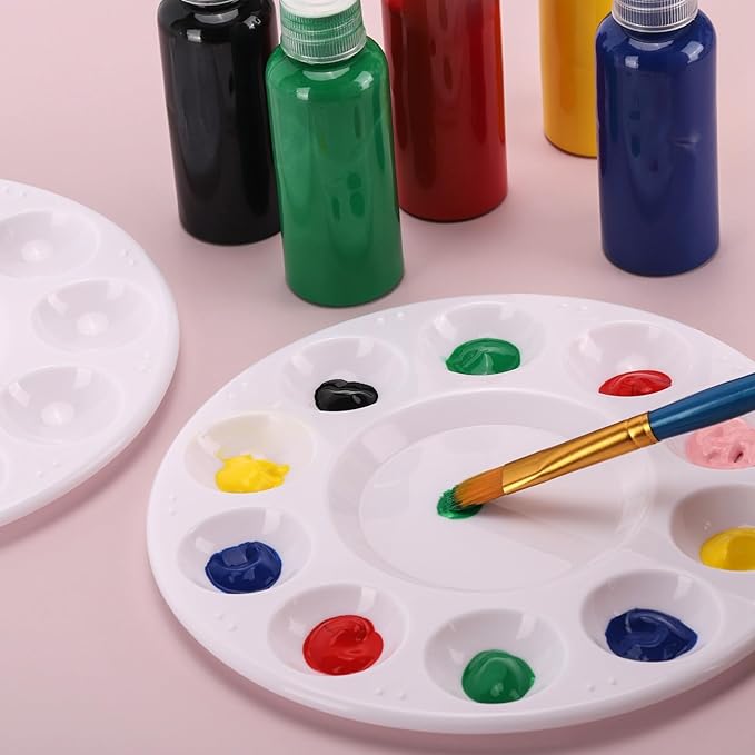 20 Pcs Paint Tray Palettes, 10 Wells Plastic Paint Pallets for Kids or Students to Paints on School Project or Art Class