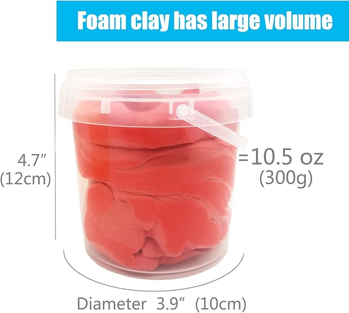 Air Dry Modeling Clay 10.5 oz Ultra Light Soft Magic Clay DIY Moulding Dough Primary Colors for Adults Kids Art Craft Kit Red
