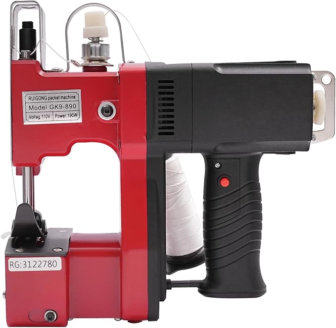 Electric Sewing Machine, 1800RPM Portable Handheld Bag Sewing Machine, Aluminum Alloy Electric Bag Closer Packing Machine, Automatic Leather Sewing Machine Electric Stitcher for Woven Bag Sealing