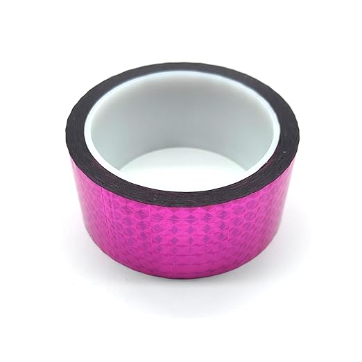Reflective Crafting Tape, Graphic Glitter Holographic Prism Tape, for Craft Project, DIY Art, Holiday Packing, Wrapping, Keep Birds Away, 1.8 Inches by 55 Yards (Holographic-Purple)