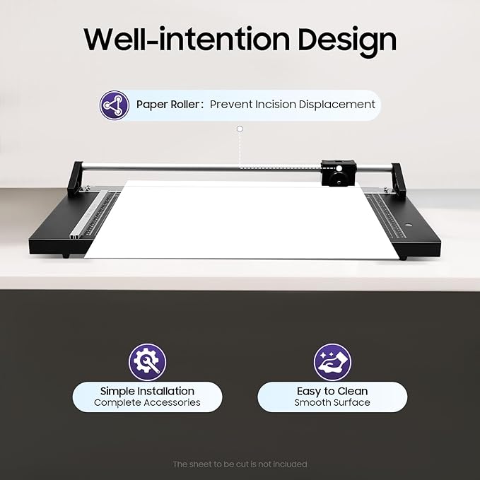 24 Inch Manual Precision Rotary Paper Trimmer, Heavy Duty Rotary Paper Cutter, Straight Paper Trimmer with Accurate Cutting for A4, A3 Paper, Photos, Cards, Ideal for Home, Office, School Use