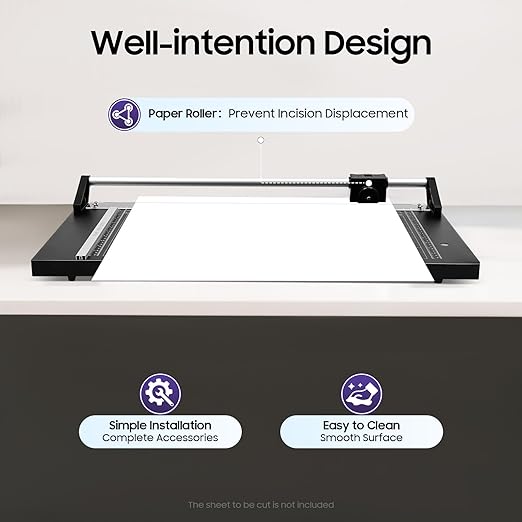 24" Rolling Cutter Precision Rotary Paper Trimmer,Professional Rotary Paper Trimmer with Grids 0-60°Cutting Angle,Manual Heavy Paper Cutter Cutting Machine for Photo,Film,Art Jam,Office