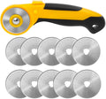 AUTOTOOLHOME 45mm Rotary Cutter Automatic Fabric Cutter Quick Change Blades with Safety Lock for Quilting, Sewing, Crafts, Replacement Blades (color02)