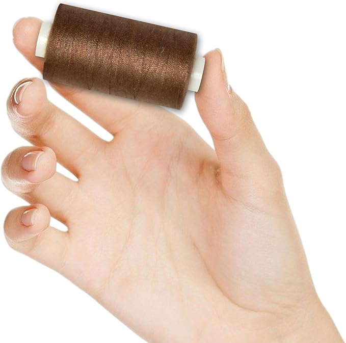 All Purpose Sewing Thread-2 Spools of Hand Polyester Sewing Thread for Sewing Machine for Hand and Machine Sewing(Brown, 2 spools)